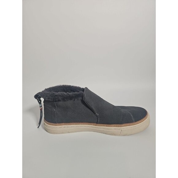 Toms Comfort Shoes Womens Size 6.5W Gray Paxton Suede Faux Fur Lined Slip On - Picture 8 of 12